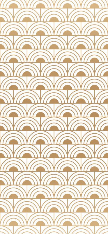 Alfombra vinílica vintage patrón decorativo arcos dorados - TenVinilo