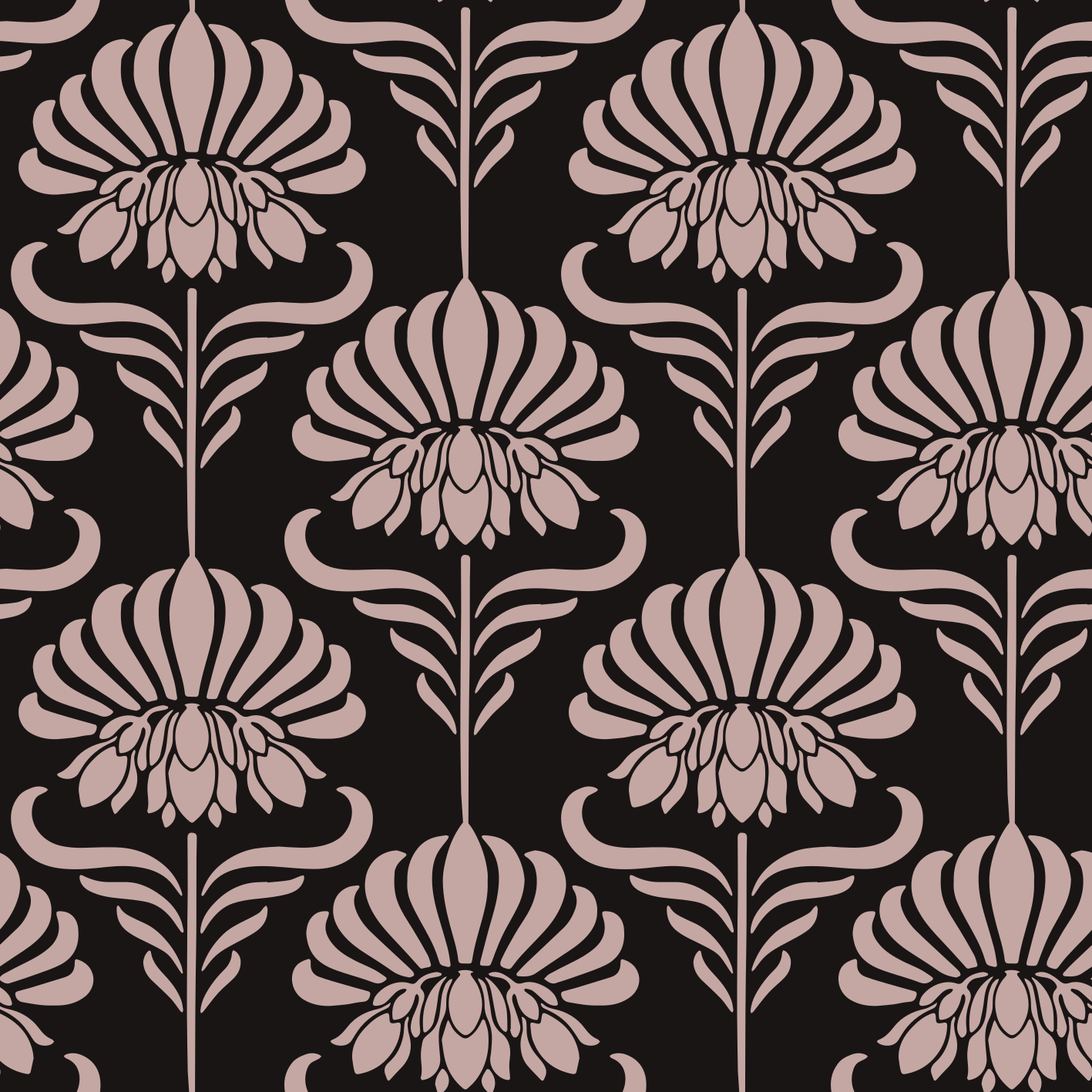 Alfombra vinílica vintage motivos art nouveau - TenVinilo