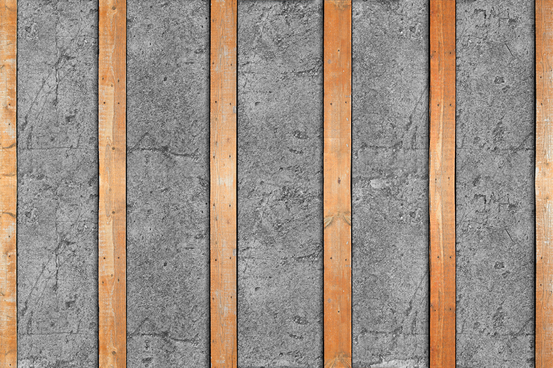 Alfombra vinílica imitación tablones de madera sobre cemento - TenVinilo