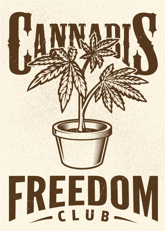 Alfombra vinílica con frase club de cannabis - TenVinilo
