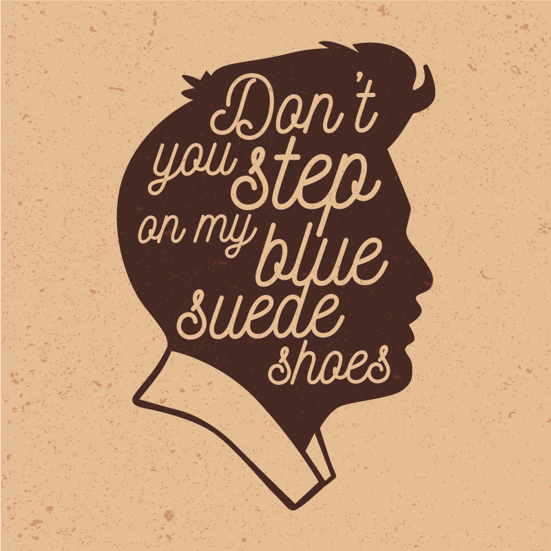 Alfombra vinílica con frase zapatos de ante azul - TenVinilo
