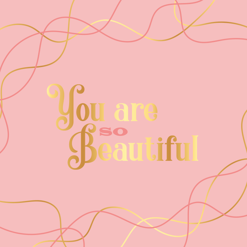 Alfombra vinílica con frase eres hermosa acuarela rosa - TenVinilo