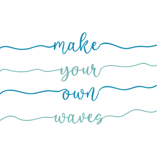 Alfombra vinílica con frase crea tus propias olas - TenVinilo