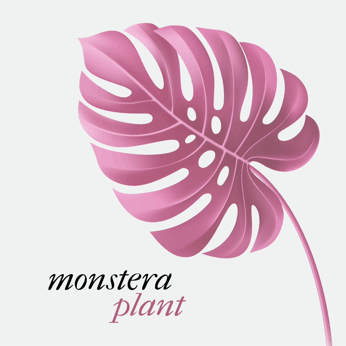 Alfombra vinílica con frase estilo monstera minimalista rosa - TenVinilo
