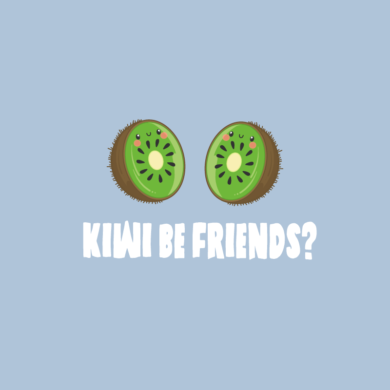 Alfombra vinílica con frase kiwi divertido - TenVinilo