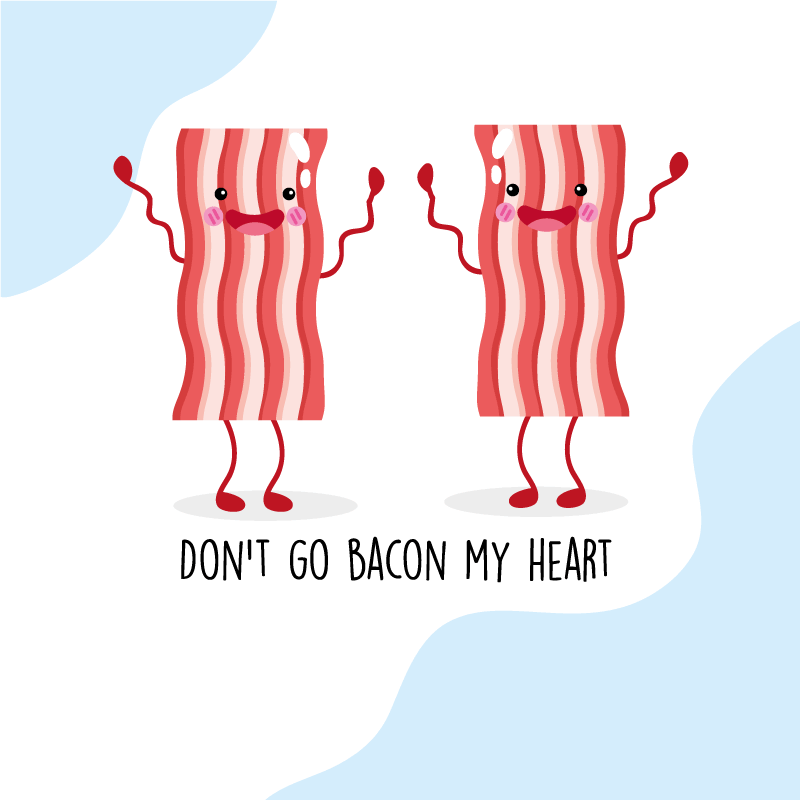 Alfombra vinílica con frase bacon es la vida - TenVinilo