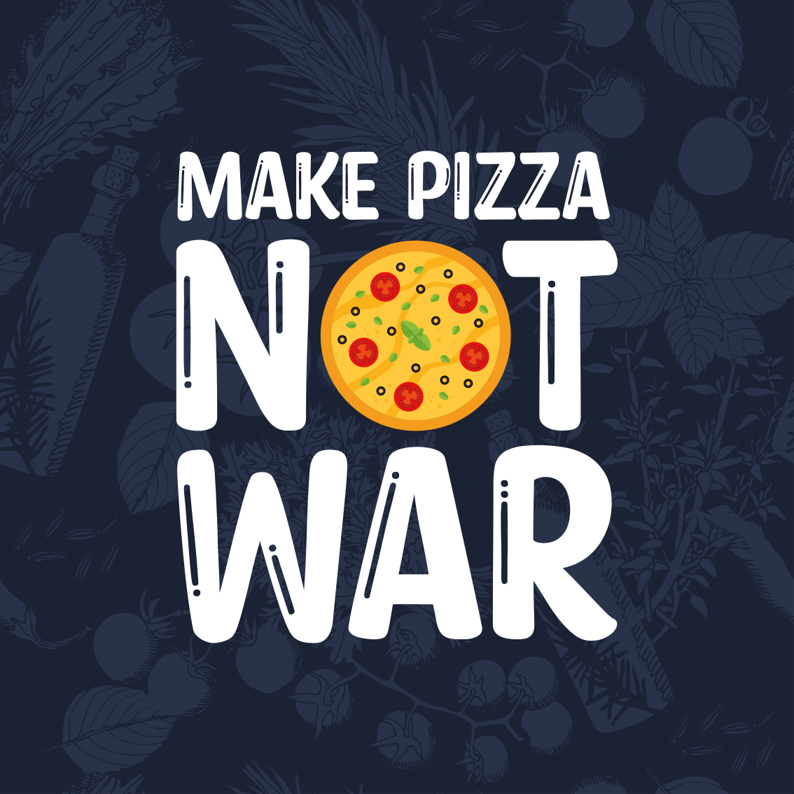 Alfombra vinílica con frase la diversión hace pizza - TenVinilo