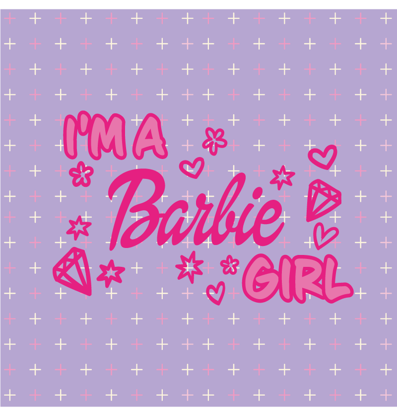 Alfombra vinílica con frase soy una chica barbie - TenVinilo