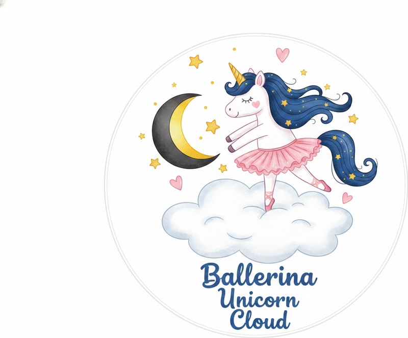 Alfombra vinílica infantil unicornio bailarina en nube - TenVinilo