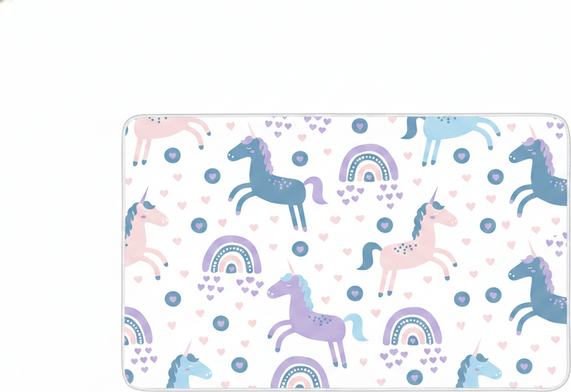 Alfombra vinílica infantil diseño unicornios pasteles - TenVinilo