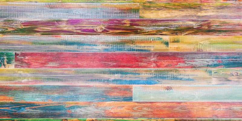 Alfombra vinílica recibidor tablones de madera colores - TenVinilo