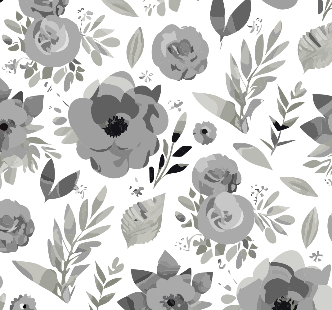 Alfombra vinílica gris flores aquarella - TenVinilo