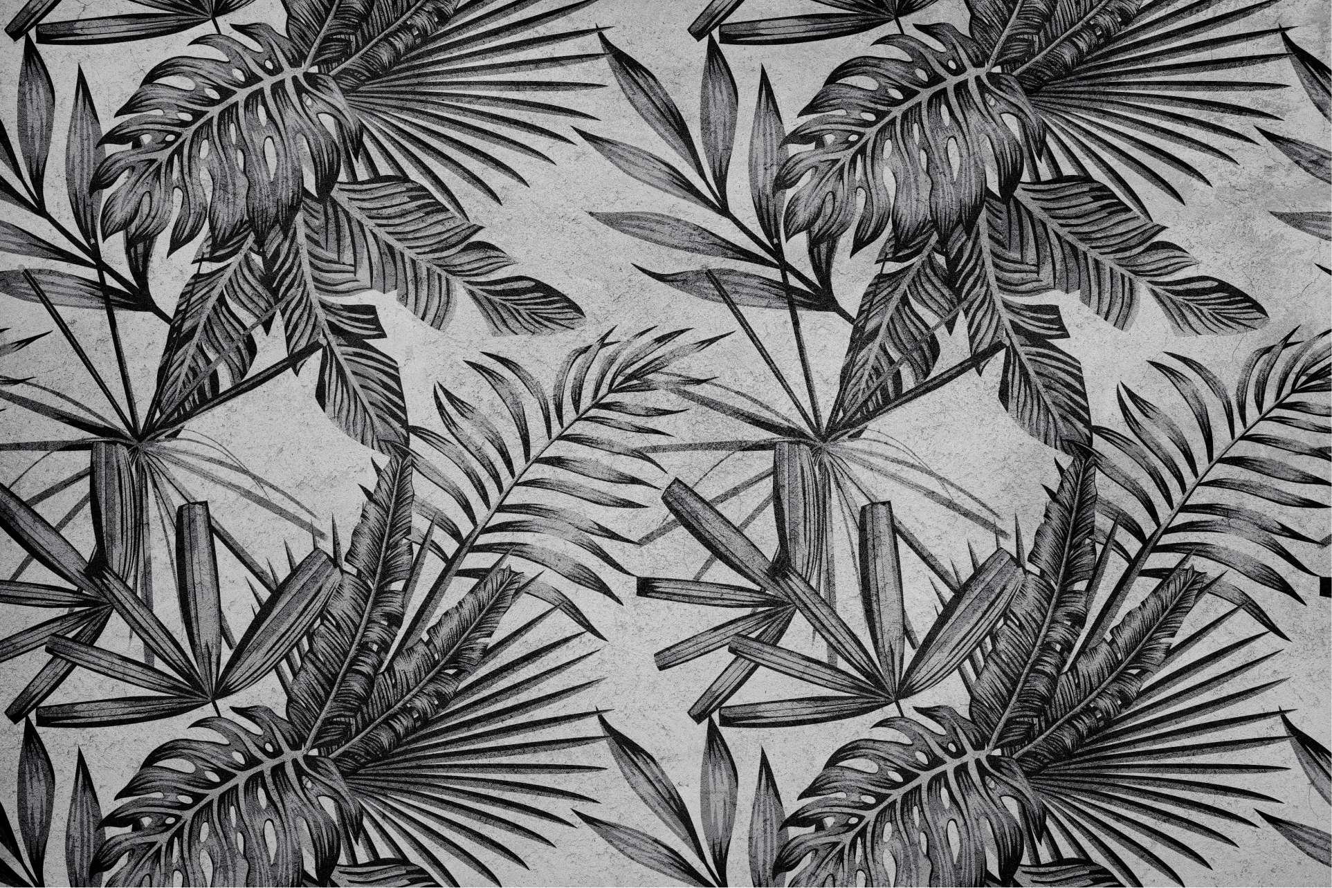 Alfombra vinílica gris plantas de hormigón - TenVinilo