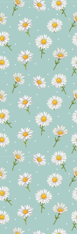 Alfombra vinílica pasillo estampado flores margarita - TenVinilo