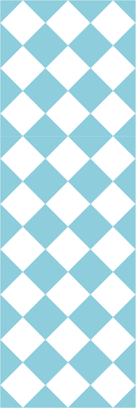 Alfombra vinílica pasillo diseño a cuadros azul y blanco - TenVinilo
