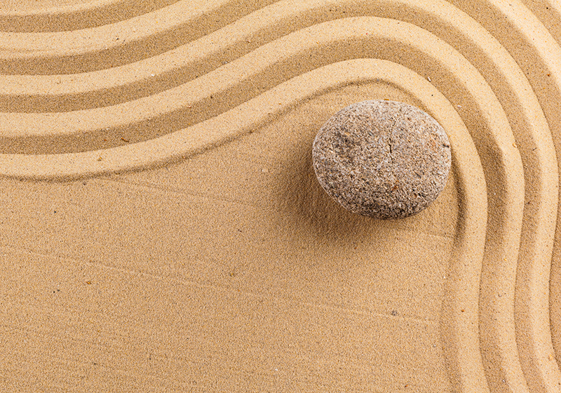 Alfombra vinílica beige esfera zen texturizada - TenVinilo