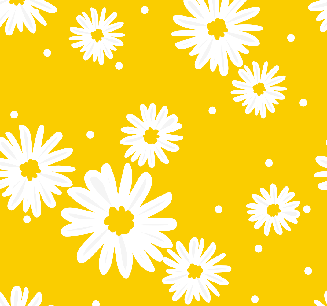 Alfombra vinílica amarilla fondo flores margaritas - TenVinilo