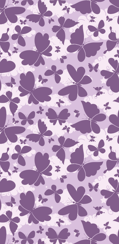 Alfombra vinílica morada patrón mariposas moradas - TenVinilo