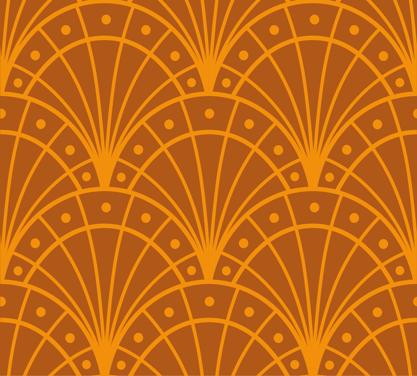 Alfombra vinílica naranja elegante art déco - TenVinilo