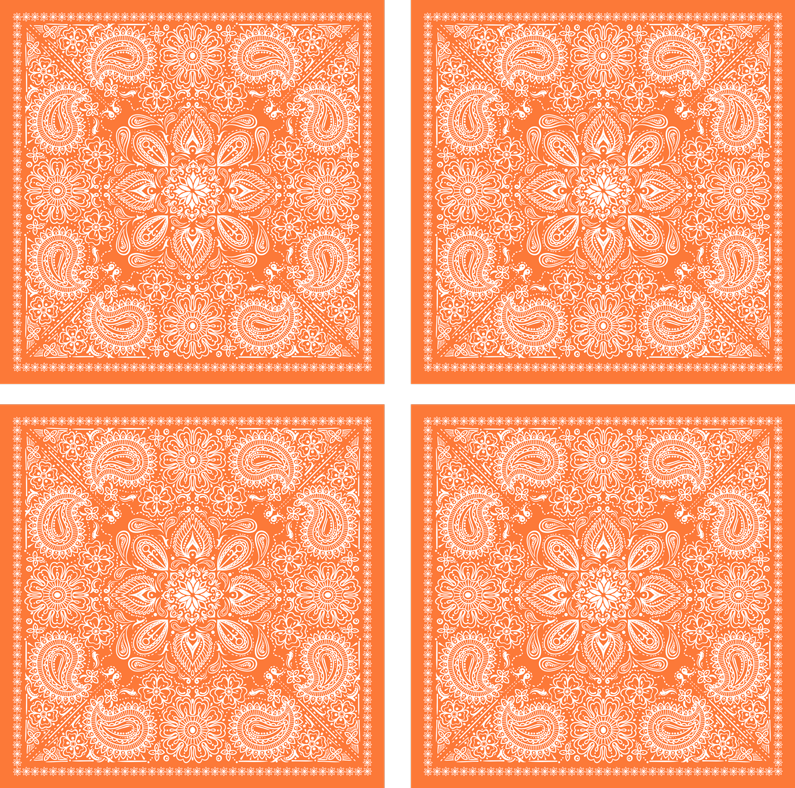 Alfombra vinílica naranja azulejo paisley - TenVinilo