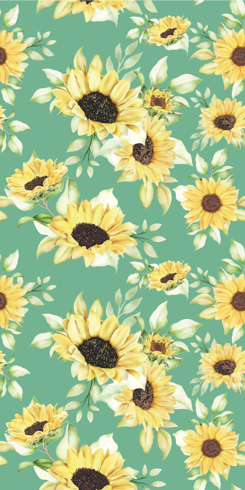 Alfombra vinílica verde diseño floral primaveral - TenVinilo