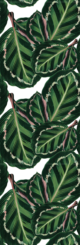 Alfombra vinílica verde patrón maranta - TenVinilo