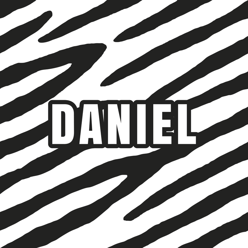 Alfombra vinilica Animal Print cebra con nombre - TenVinilo