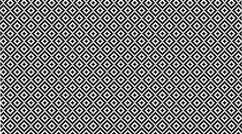 Alfombra vinílica salón diseño geométrico negro blanco - TenVinilo