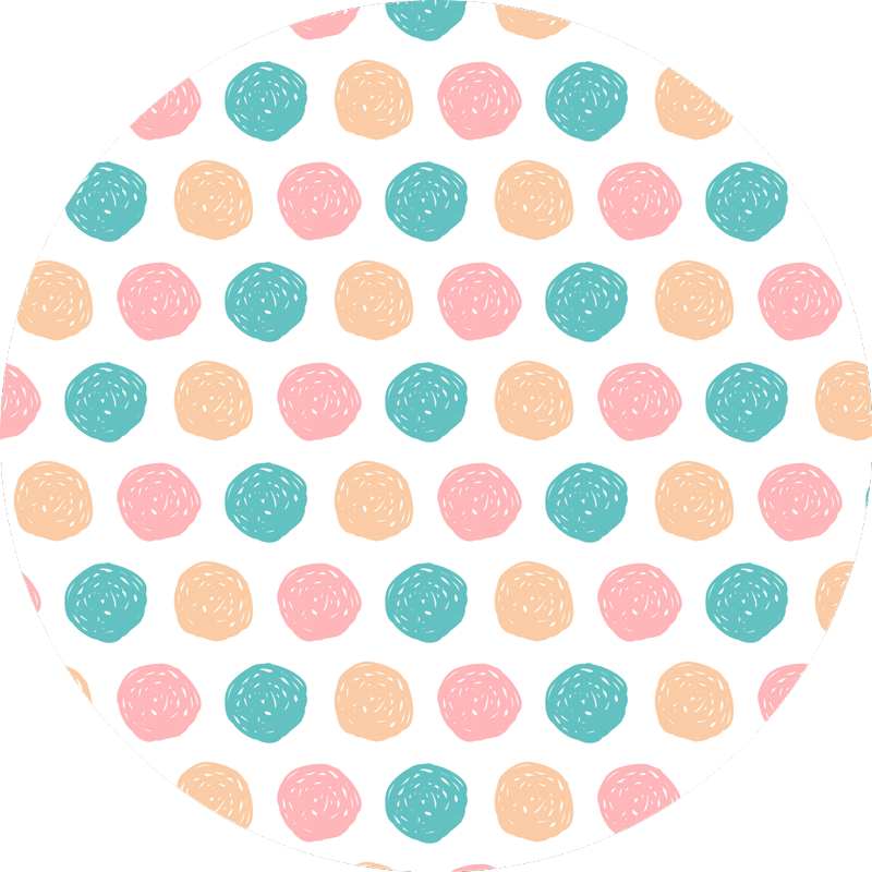 Alfombra vinílica geométrica estampado circular - TenVinilo