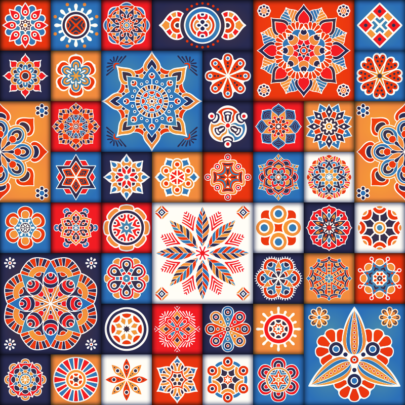 Alfombra vinílica geométrica mosaicos - TenVinilo