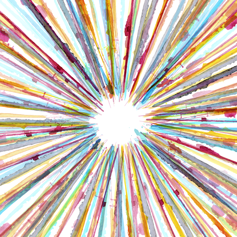 Alfombra vinílica geométrica motivo de explosión radiante - TenVinilo