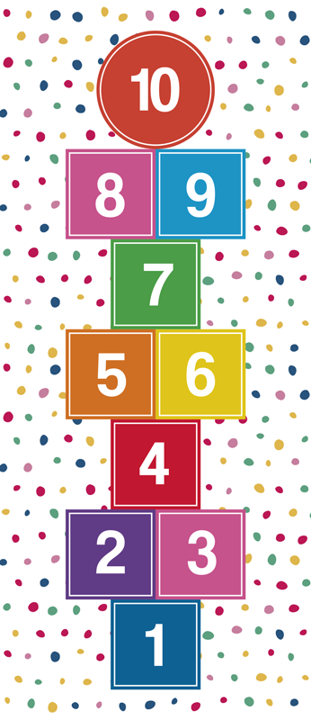 Alfombra vinílica de juego de rayuela en tonos pastel - TenVinilo