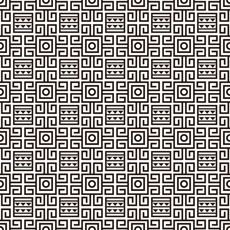 Alfombras vinílica cuadrada étnica blanca y negra - TenVinilo