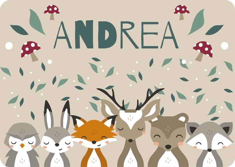 Alfombra vinílica personalizable amigos del bosque - TenVinilo