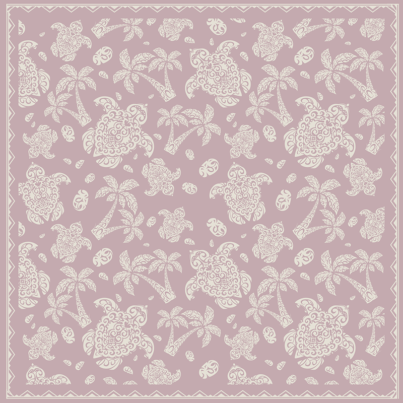 Alfombra de vinilo patrón tortuga y palma rosa - TenVinilo