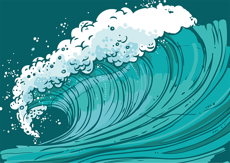 Alfombra vinílica naturaleza movimiento de las olas marinas - TenVinilo