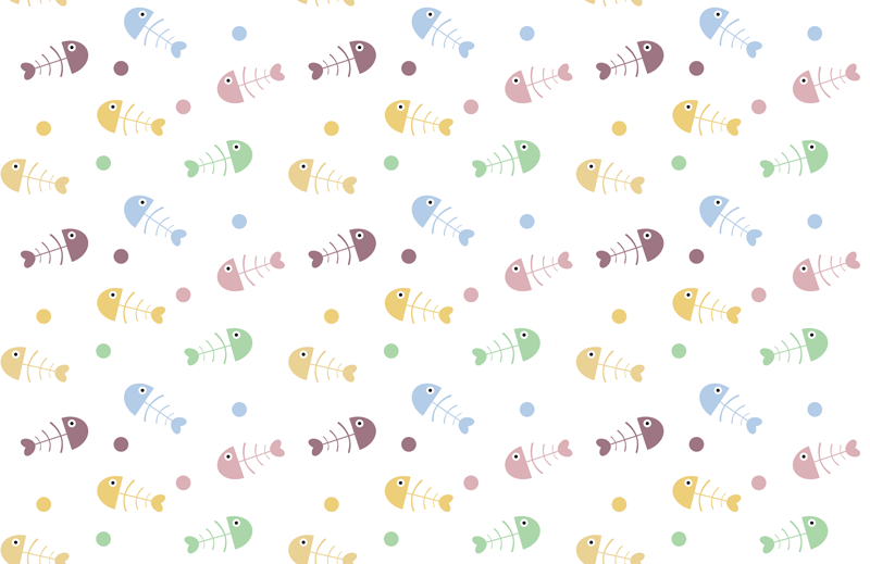 Alfombra vinílica infantil ilustración de peces de colores - TenVinilo