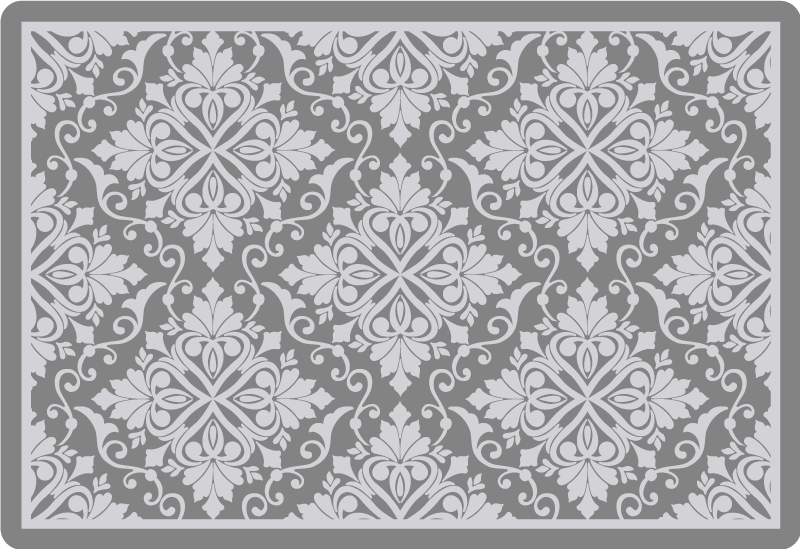 Alfombra vinilo con formas de mosaico en blanco - TenVinilo