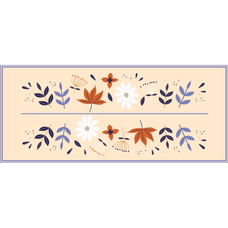 Alfombra vinílica flores conjunto de motivos botánicos - TenVinilo