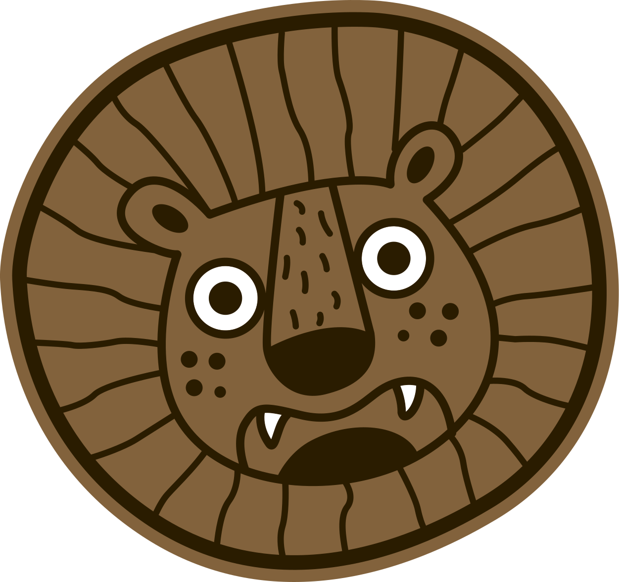 Alfombra vinílica infantil círculo de león cartoon - TenVinilo