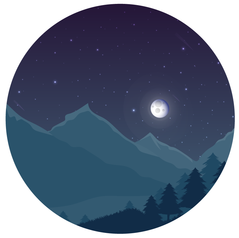 Alfombra vinílica naturaleza anochecer montañoso - TenVinilo