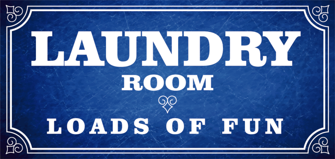 Alfombra vinílica con frase diversión en la lavandería - TenVinilo