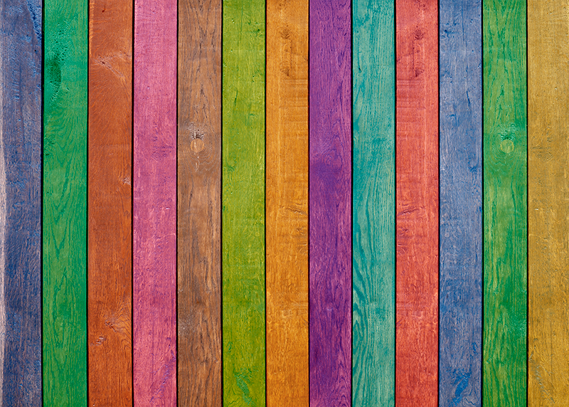 Alfombra vinílica imitación madera diseño colorido - TenVinilo