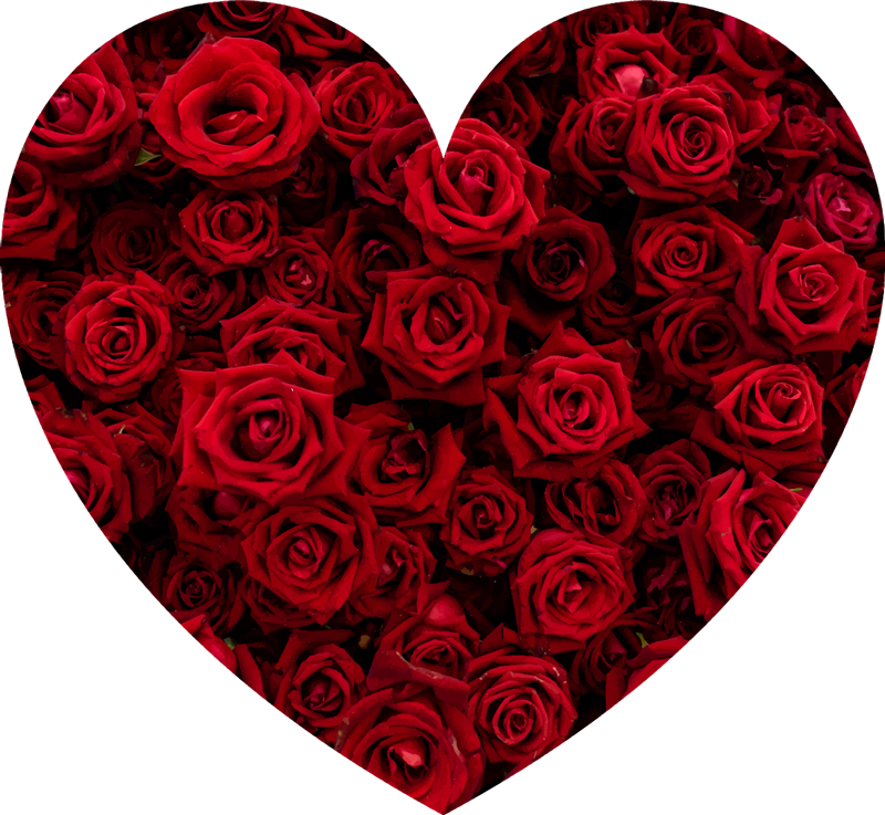 Alfombra vinílica flores romance en forma de corazon - TenVinilo