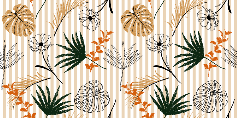 Alfombra vinílica flores tema botánico - TenVinilo