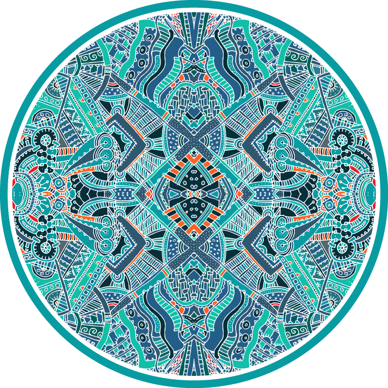 Alfombra vinílica mandala circularidad mandala - TenVinilo