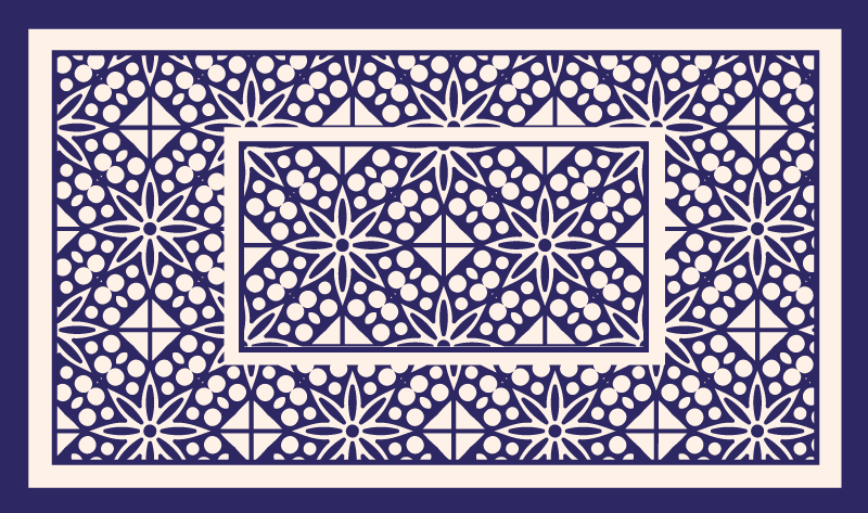 Alfombra vinílica hidráulica patrón geométrico decorativo - TenVinilo