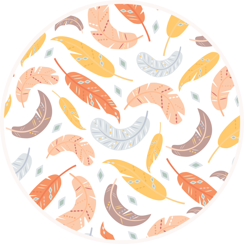 Alfombra vinílica nórdica plumas tonos pastel - TenVinilo