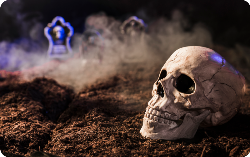 Alfombra vinílica Halloween calavera espeluznante - TenVinilo