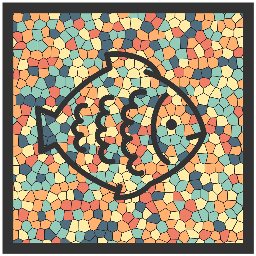 Alfombra vinílica mosaico patrón de mosaico de peces - TenVinilo